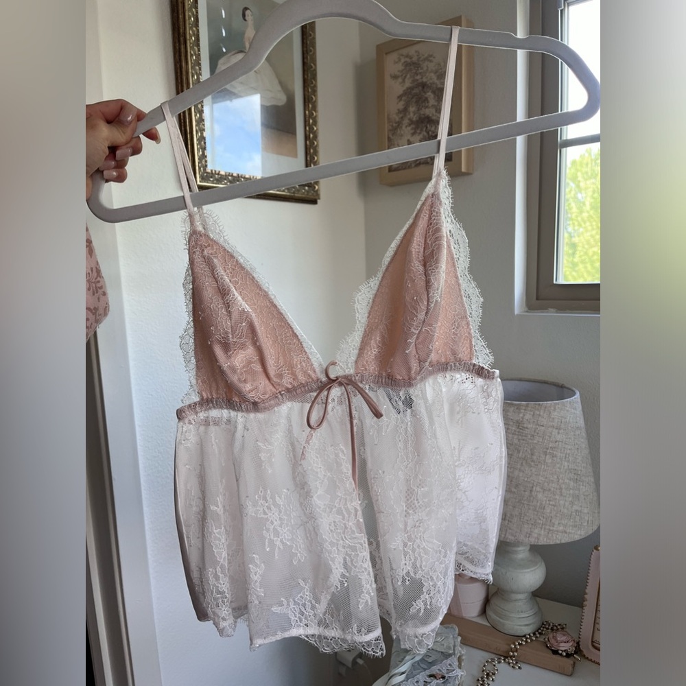 Pink lace top